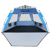 3-4 Person Easy Pop Up Beach Tent UPF 50+ Portable Sun Shelter-Blue - $75.00