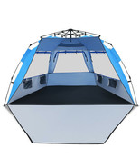 3-4 Person Easy Pop Up Beach Tent UPF 50+ Portable Sun Shelter-Blue - €64,61 EUR