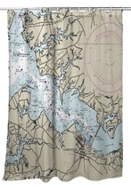 Betsy Drake Cambridge, MD Nautical Map Shower Curtain - £85.27 GBP