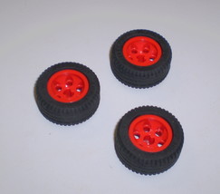3 LEGO Red Technic Wheels 30.4 x 14 VR  - £8.00 GBP