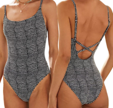 American Eagle Aerie Jacquard Crossback One Piece Swimsuit Size M LONG TALL - $29.99