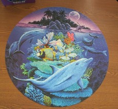 2004 CEACO 24&quot; ROUND SEASIDE JOHN ENRIGHT Dolphin Isle Puzzle 750 pc - $12.00