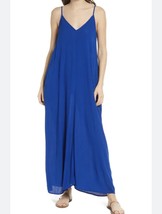 Treasure &amp; Bound Women&#39;s Blue Sleeveless V Neck Maxi Dress Pockets S NWOT - £18.77 GBP