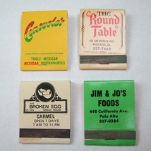 4 Matchbook Covers Consuelos, The Round Table, The Broken Egg Jim &amp; Jos ... - $19.99