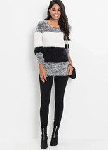 BON PRIX Block Stripe Jumper in Blac/Grey/White Size XL - UK 22 (fm15-3) - £39.11 GBP