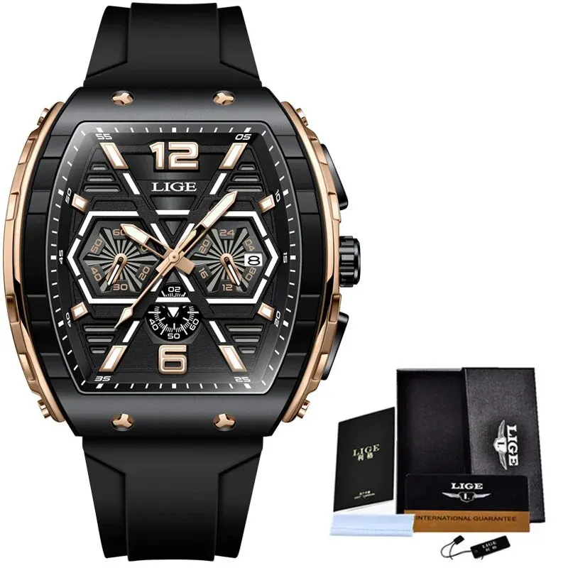 Top Brand Luxury Mens Watches Waterproof Sports Watch Silicone Strap Chr... - $73.77