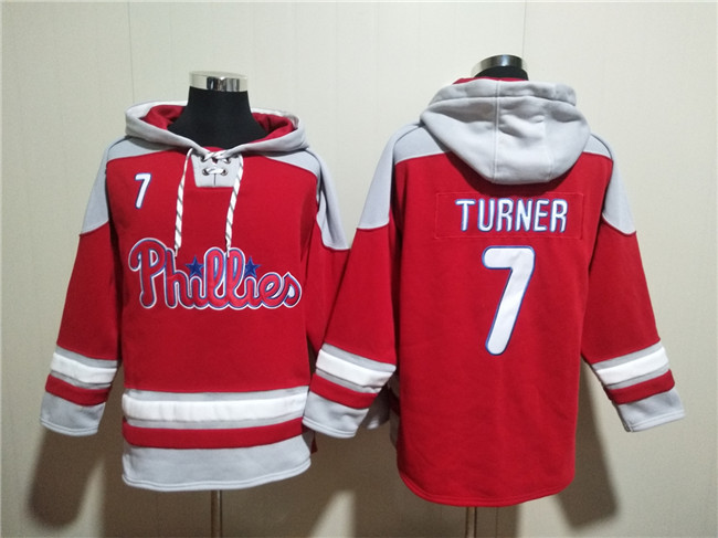 Men&#39;s Philadelphia Phillies #7 Trea Turner Red Ageless Must-Have Lace-Up... - $75.99