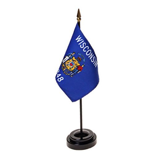 Wisconsin Flag 4X6 Inch Mounted E Gloss - $8.40