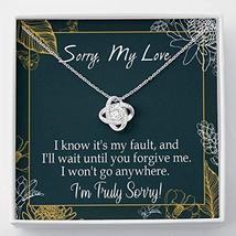 Apology Gift for Her Sorry My Love Love Knot Necklace Forgive Me Keepsake Gift - £43.59 GBP