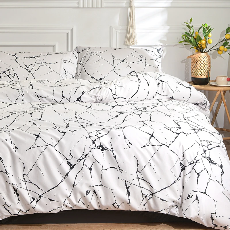 Black and White Bedding Set for Double Bed sabanas cama matrimonial Quee... - £23.24 GBP+