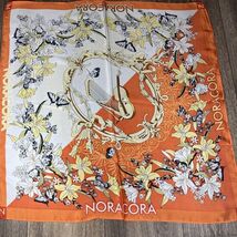 22&quot; Nora Cora Woman&#39;s Orange Silk Square Scarf Wrap - $8.39 CAD