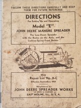 1941 John Deere Model E Manure Spreader  Manual - £31.96 GBP
