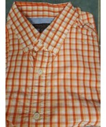 Banana Republic Button Down Shirt Large Slim Fit Long Sleeve Orange Geom... - €10,47 EUR