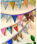 Colorful Fabric Bunting Banner Prop Wedding Decoration Handmade Bunting ... - €16,70 EUR+