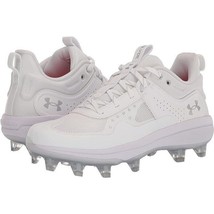 Under Armour Women&#39;s Glyde MT TPU Softball Cleat 3024329-101 White Size 7.5 - £63.20 GBP