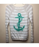 Caslon Nordstrom Anchor Striped Beige Green Pullover Sweater Size XS  - £8.71 GBP