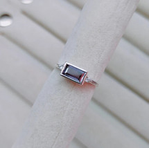 925 Sterling Silver ring, baguette Alexandrite ring lab created alexandrite ring - £36.68 GBP