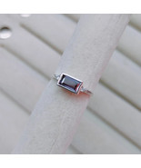 925 Sterling Silver ring, baguette Alexandrite ring lab created alexandr... - £36.10 GBP