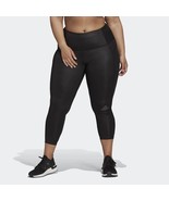 Adidas Women&#39;s 1X Zoe Saldana AEROREADY Black Shine Tights GS2409 Pants New - $36.62