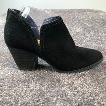 Carlos Santana Ankle Bootie Suede Women&#39;s Size 9.5 Black Zip up Boots - £18.87 GBP