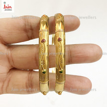 18 Kt, 22 Kt Yellow Gold Handmade Slip-On Bracelet Bangles 12 - 25 Gms (2 Pcs) - £1,256.69 GBP+