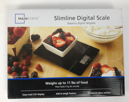 Mainstays Slimline Digital Kitchen Food Scale 11 lbs Capacity  black (34) - £14.84 GBP