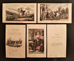 Lot 1813 Antique 4pc Doctor Syntax Rowlandson Art Prints Plates Handcolored - £38.38 GBP