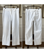 Vintage Y2K St John Collection White Low Rise Trousers Pants Gold Brande... - $76.50
