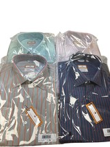 Orange247 Mens Long Sleeve Pinstripe Dress Shirt Set Of 4 XL 17-17.5 SKU... - $119.68