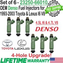 OEM x6 DENSO 4-Hole Upgrade Fuel injectors for 1993-03 Toyota Land Cruis... - £119.92 GBP