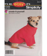 Simplicity 2099 EASY DOG Coat XS-S-M 4-31 lbs Jacket Sweater Pattern UNCUT - £3.89 GBP