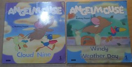 ANGELMOUSE 2 Softcover Books 1999 BBC Rodney Peppe Cloud Nine Windy Weather Day - £5.28 GBP