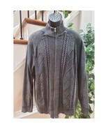 International Concepts Men Gray Cotton Long Sleeve Full Zip Knit Sweater... - $40.62 CAD