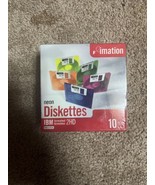 NEW IMATION NEON COLORS 2HD FLOPPY DISKETTES 1.44MB IBM FORMATTED  10 PACK - £8.94 GBP