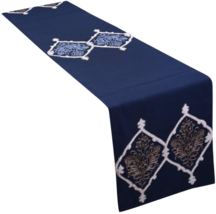 Decozen Decorative Embroidered Table Runner - Blue Copper  - $46.43