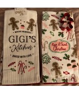 NWT 4 PCE GIGIS KITCHEN PINK GINGERBREAD MEN KITCHEN TOWEL SET + COOKIE ... - $38.60