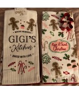 NWT 4 PCE GIGIS KITCHEN PINK GINGERBREAD MEN KITCHEN TOWEL SET + COOKIE ... - £30.50 GBP