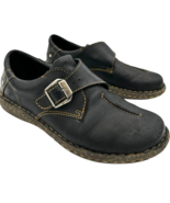 Born Concept women&#39;s Black Leather Slip-On Buckle Strap Shoes LW32021 si... - $410.66 MXN