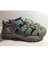 Keen Purple Green Gray Sandals Girls Size Youth 3 US 35 EU - Hiking Walking - £11.73 GBP