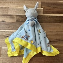 Goodnight Moon Blue Yellow Bunny In Pajamas Lovey Security Blanket 16x17... - £11.94 GBP