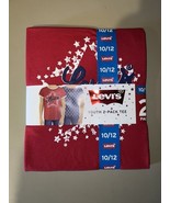 Levi’s Youth 2-Pack Tee Girls Size 10/12 Patriotic Red,White,Blue Stars - $309.95 MXN