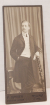 Antique Cabinet Card Photo Handsome Young Man Standing in Suit - £7.98 GBP