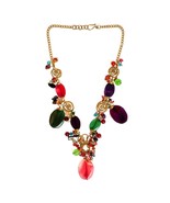 Festive Muse MultiStone Brass Handmade Necklace - £44.86 GBP