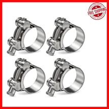 304 Stainless Steel Adjustable T-Bolt Hose Clamps Set for Industrial Use - $26.72