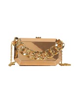 Gold Box Big Chain Party Clutch Evening Bag Designer Women Purses and Ha... - £28.90 GBP