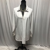 Jane and Delancey Top Womens Size 1X White Long Sleeve V Neck Knit Pullover - $18.61