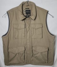 Eddie Bauer Legend Men XL Tall Polartec Khaki Full Zip Multi-Pocket Outdoor Vest - £53.71 GBP