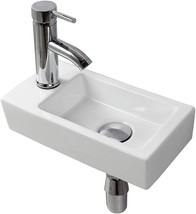 Right Hand (Left Hand) Ceramic Wash Basin Wall Hung Basin Sink Small Clo... - $77.97