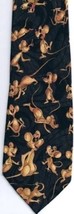 Men&#39;s Necktie Golden Mouse on Black Hand Made Polyester - $10.87