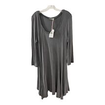 Easel Women’s Size L Charcoal Gray Long Sleeve Swing Tunic Dress – Style... - $26.10